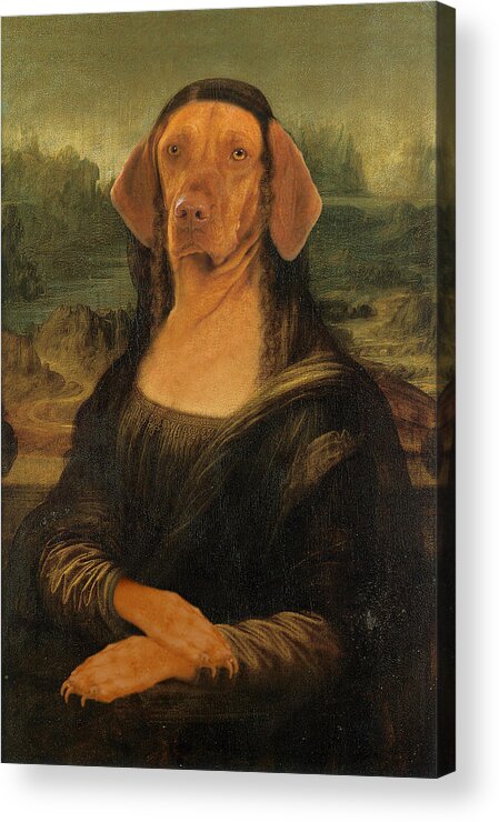 Mona Lisa Acrylic Print featuring the digital art Mona Visla by Galen Hazelhofer