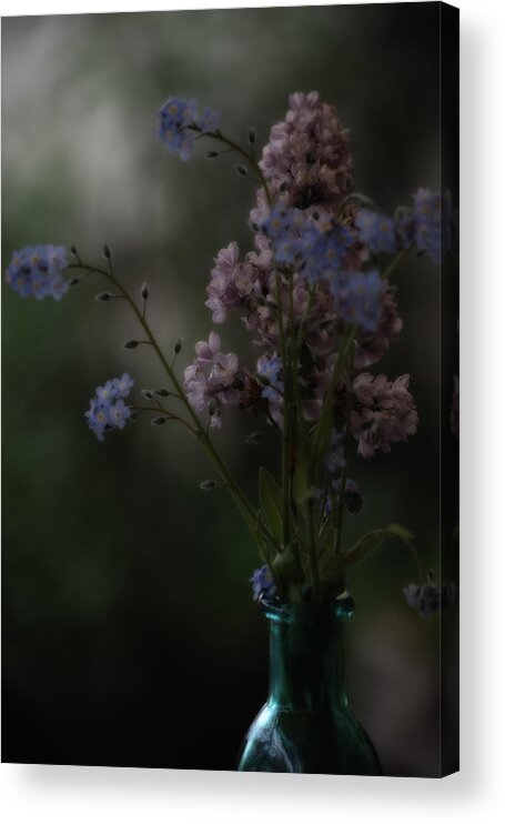 Lilacs Acrylic Print featuring the photograph Moody Bouquet by Bonnie Bruno