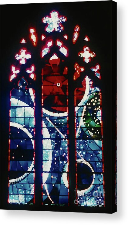 National Cathedral Acrylic Print featuring the photograph Moon Rock in Space Window by D Hackett