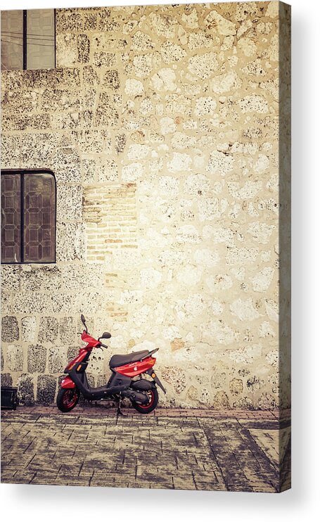  Acrylic Print featuring the photograph Moped of Santo Domingo by Rebekah Zivicki