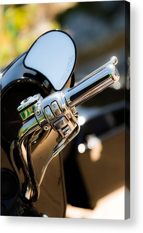 Motorcycle Acrylic Print featuring the photograph Motorcyle Handlebar by Garry Loss