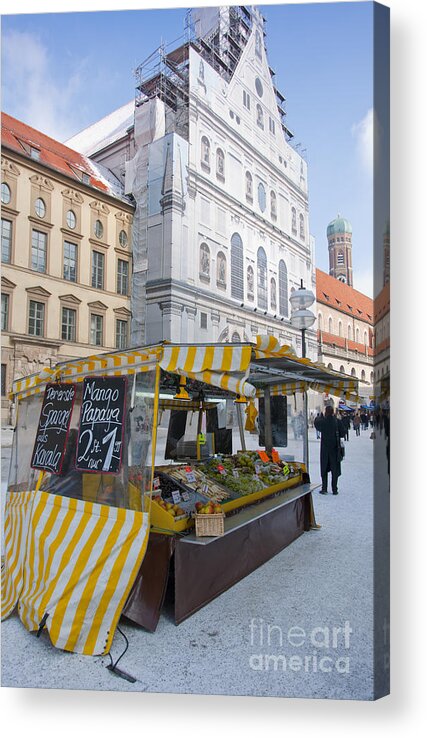 Cathedral Acrylic Print featuring the photograph Munich Fruit Seller by Andrew Michael