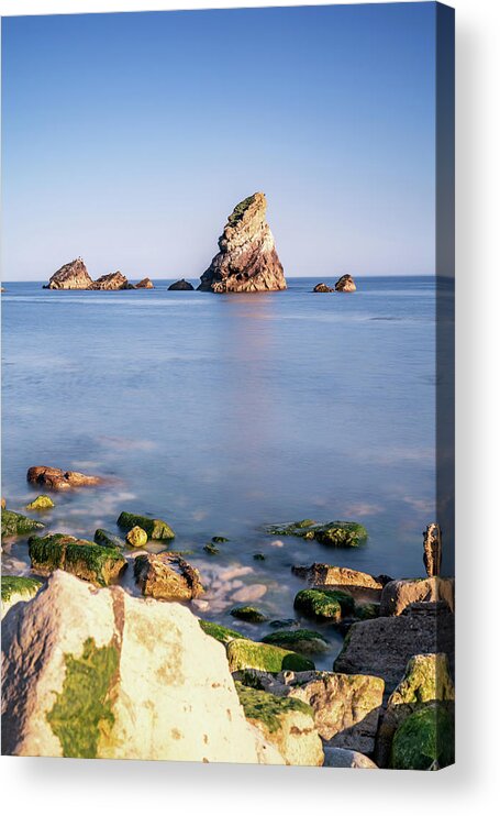 Lulworth Cove Acrylic Print featuring the photograph Mupe Rock Portrait by Framing Places