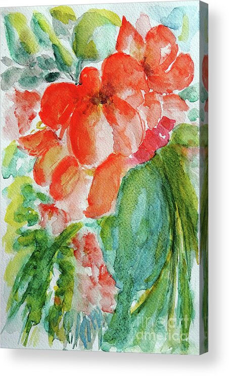 Roses Acrylic Print featuring the painting Music Of My Heart by Jasna Dragun