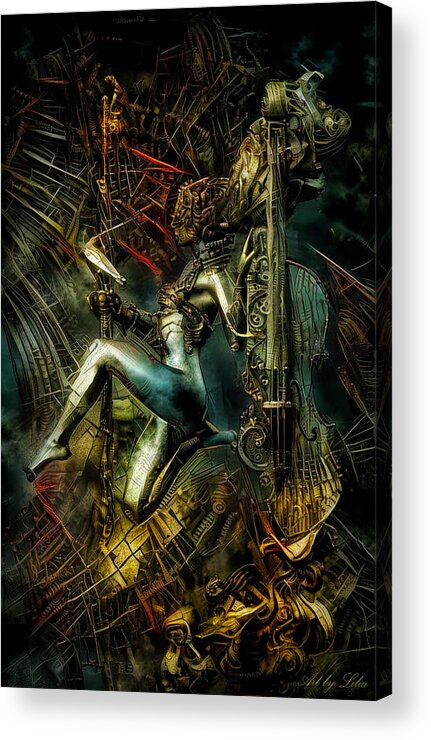 Musician Acrylic Print featuring the mixed media Musician by Lilia S
