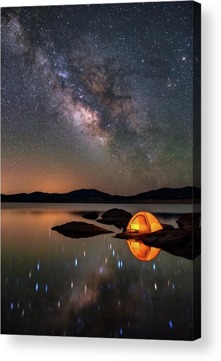 Milky Way Acrylic Print featuring the photograph My Million Star Hotel by Darren White