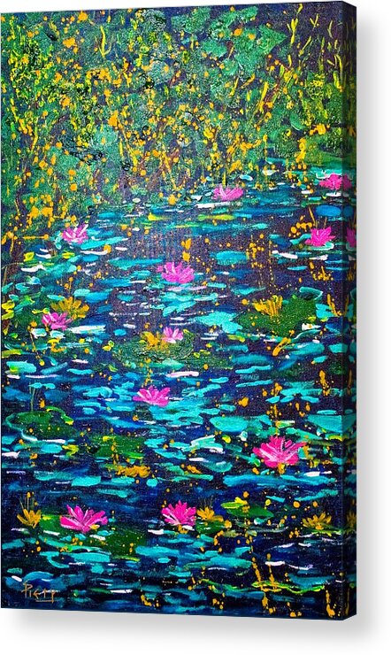 Contemporary Acrylic Print featuring the painting National Flowers by Piety Dsilva