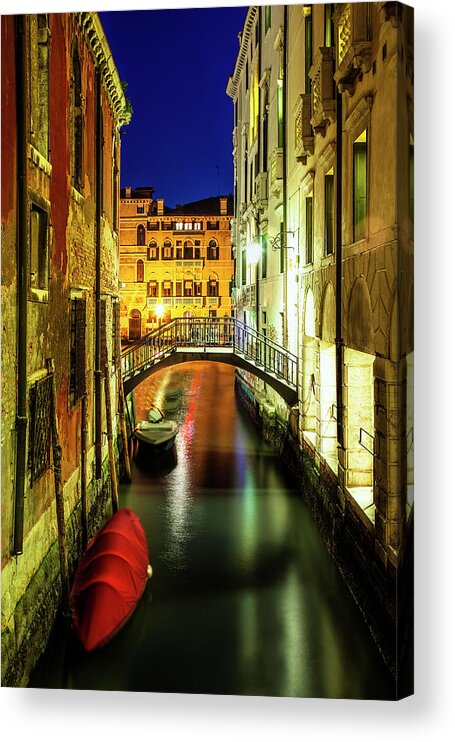 Venice Acrylic Print featuring the photograph Nightfall in Venice by Andrew Soundarajan