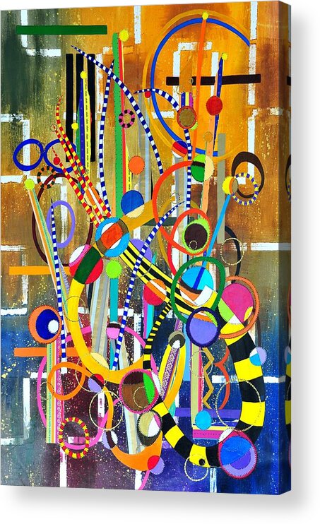 Abtsract Acrylic Print featuring the painting No meio do Furacao by Isabel Santta Cecilia
