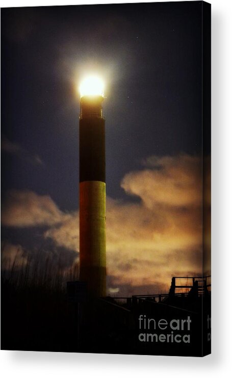Lighthouse Acrylic Print featuring the photograph Oak Island Lighthouse by Kelly Nowak