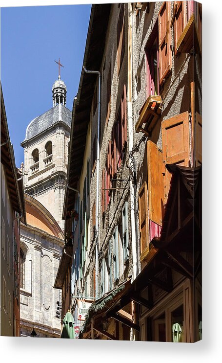 Streetscape Acrylic Print featuring the photograph Old city of Briancon # I - French Alps by Paul MAURICE