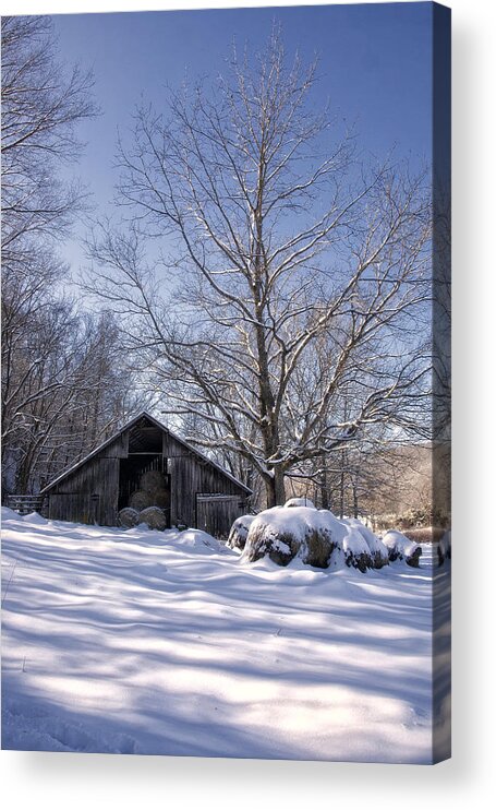 Old Barn Acrylic Print featuring the photograph Old Hay Barn Boxley Valley by Michael Dougherty