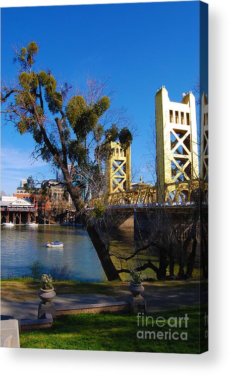 Sacramento Acrylic Print featuring the photograph Old Sacramento Tower Bridge by Debra Thompson