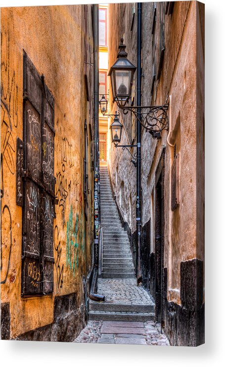 Stockholm Acrylic Print featuring the photograph Old Town Alley 0050 by Kristina Rinell