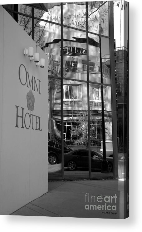 Art Acrylic Print featuring the photograph Omni Reflection in Black and White by Shelia Kempf