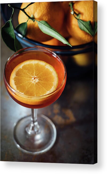 Orange Acrylic Print featuring the photograph Orange Cocktail by Happy Home Artistry