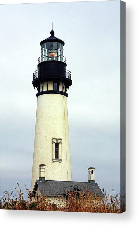 Yaquina Head Lighthouse Acrylic Print featuring the photograph Oregon Coast Lighthouses - Yaquina Head Lighthouse by Alexandra Till