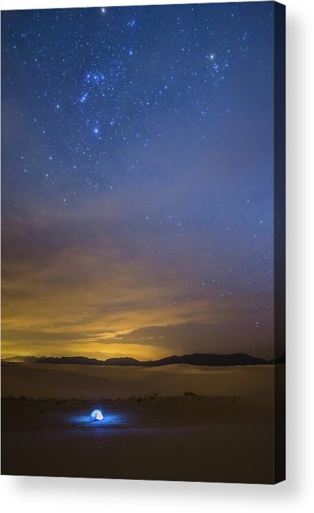Orion's Belt Acrylic Print featuring the photograph Orion's Belt and my tent by Joe Kopp
