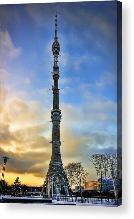 Nature Acrylic Print featuring the photograph Ostankino Tower by Gouzel -