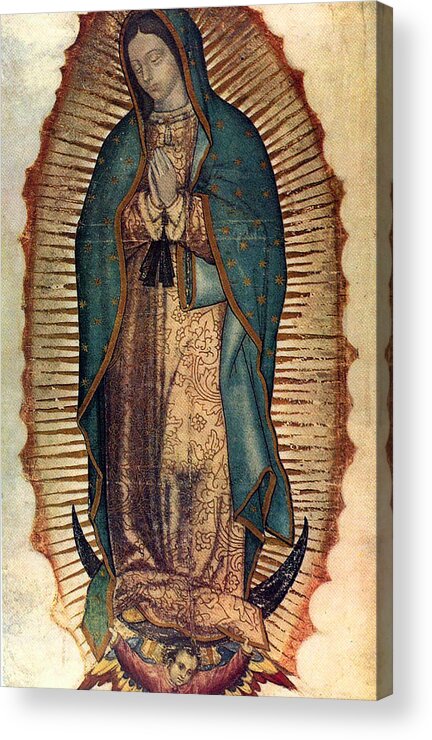 Guadalope Acrylic Print featuring the painting Our Lady Of Guadalupe by Pam Neilands