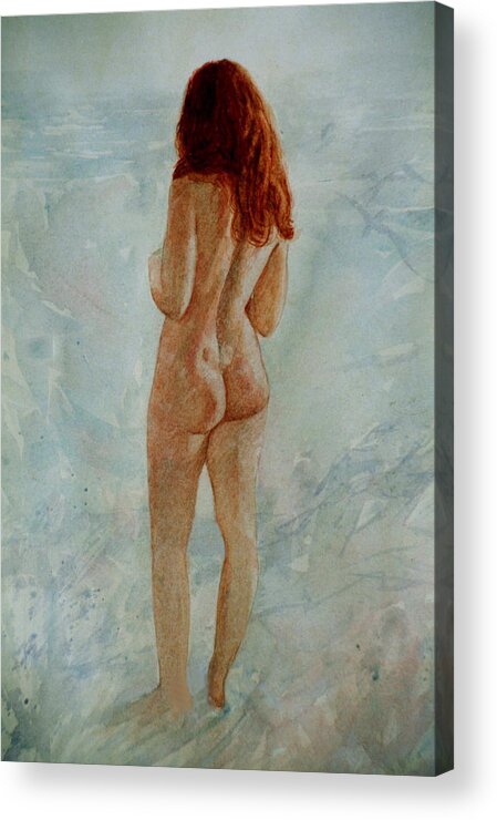 Erotic Acrylic Print featuring the painting Pacific Ocean by David Ladmore