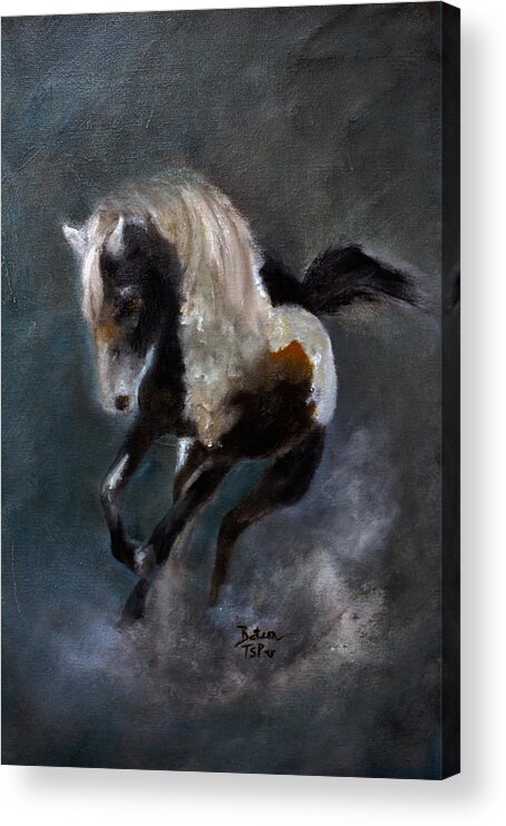 Paint Horse Acrylic Print featuring the painting Paint Stallion by Barbie Batson