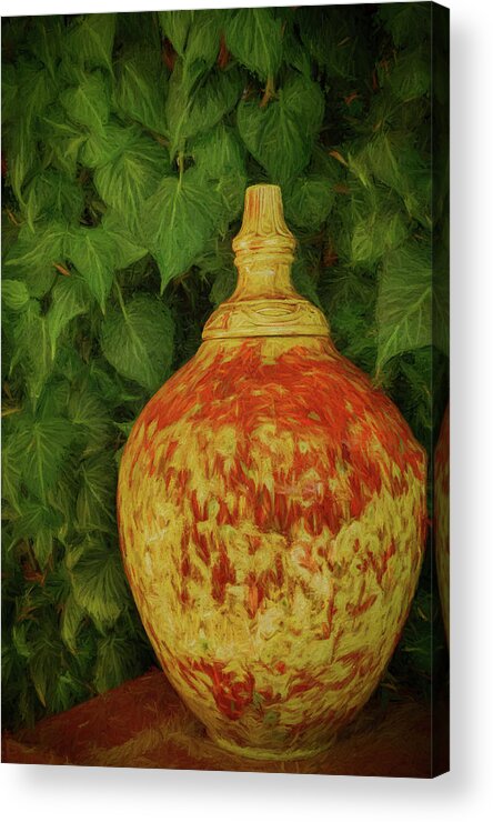 Photo Painting Acrylic Print featuring the photograph Painted Vase by Dave Bosse