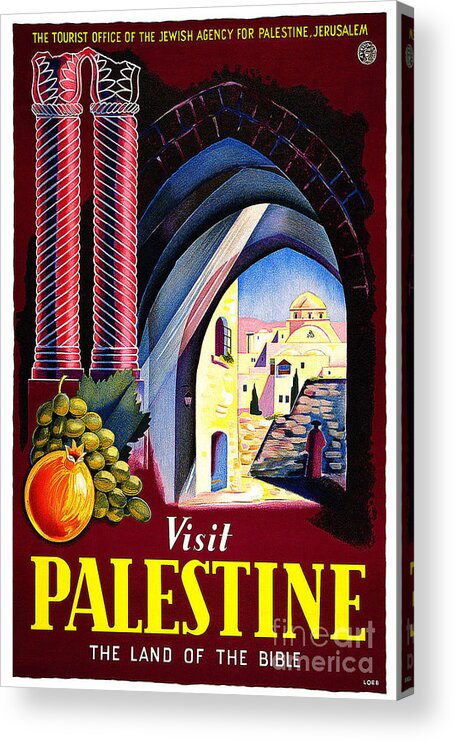 Palestine Travel Poster Acrylic Print featuring the painting Palestine Travel Poster by Pd