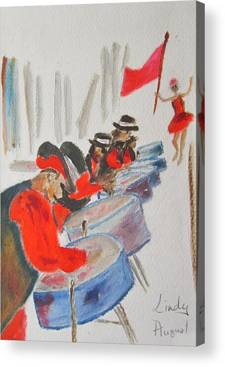 Steelpan Acrylic Print featuring the painting Panorama by Jennylynd James