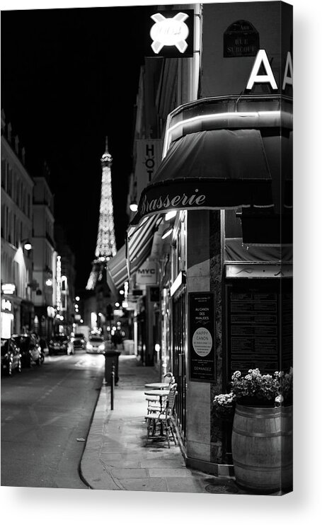 Eiffel Tower Acrylic Print featuring the photograph Paris Streets by Night by Melanie Alexandra Price