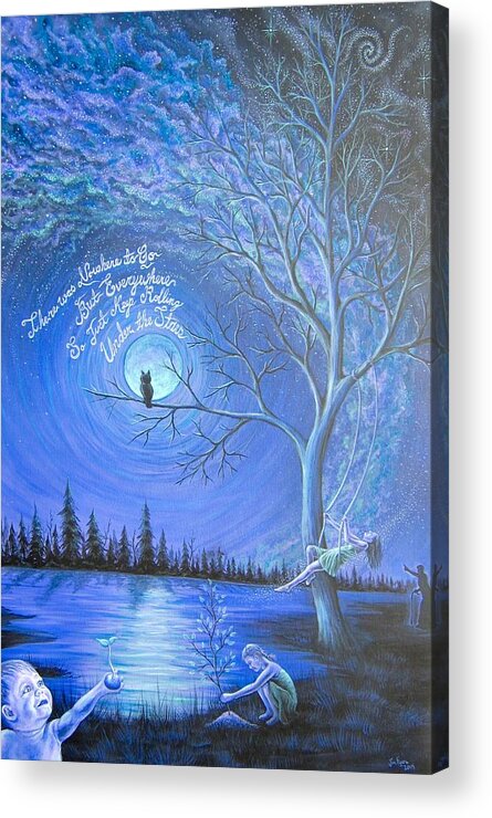 Moon Acrylic Print featuring the painting Parker's Dream by Jim Figora