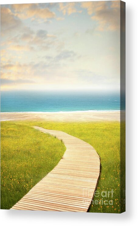 Boardwalk Acrylic Print featuring the photograph Path To The Sea by Lee Avison