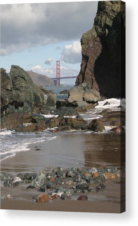 Golden Gate Bridge Acrylic Print featuring the photograph Peek-a-boo Bridge by Jeff Floyd CA