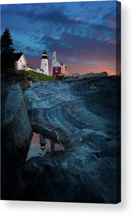 Pemaquid Point Lighthouse Acrylic Print featuring the photograph Pemaquid Lighthouse at dawn by David Smith