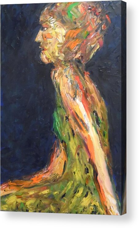 Persephone Acrylic Print featuring the painting Persephone Queen of the Underworld by Esther Newman-Cohen