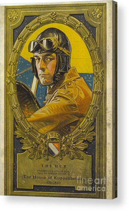 Joseph Christian Leyendecker Acrylic Print featuring the painting Pilot by MotionAge Designs