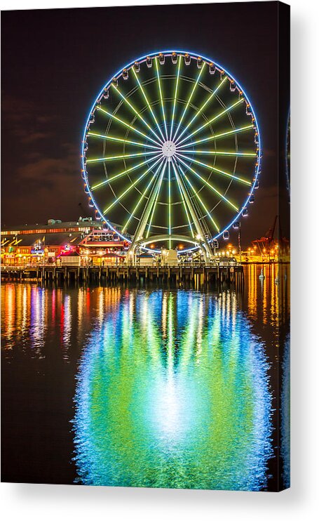 Seattle Acrylic Print featuring the photograph Portrait of the Great Wheel by Rob Green