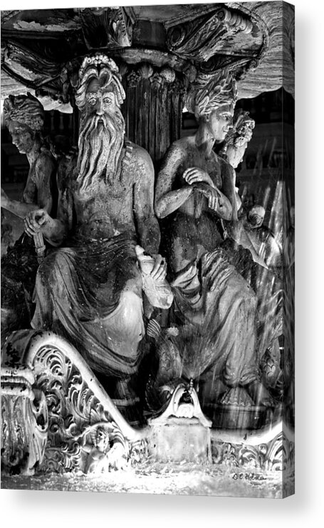 Monochrome Acrylic Print featuring the photograph Poseiden and Friends - B-W by Christopher Holmes