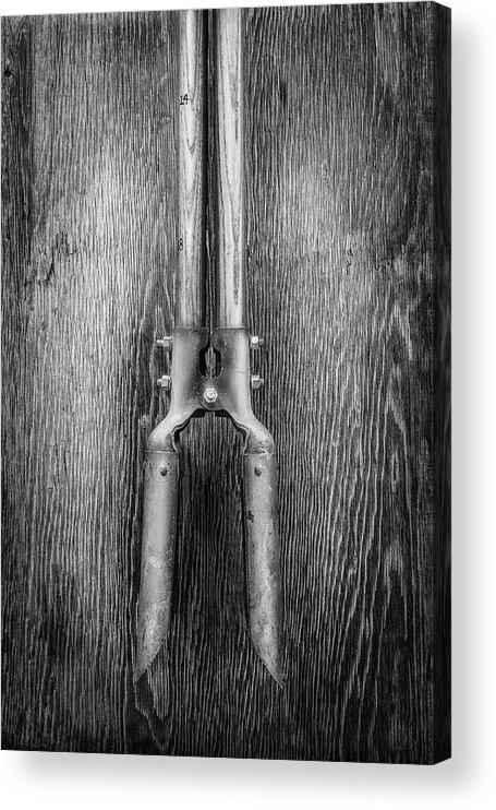 Art Acrylic Print featuring the photograph Post Hole Digger II on Plywood 73 in BW by YoPedro