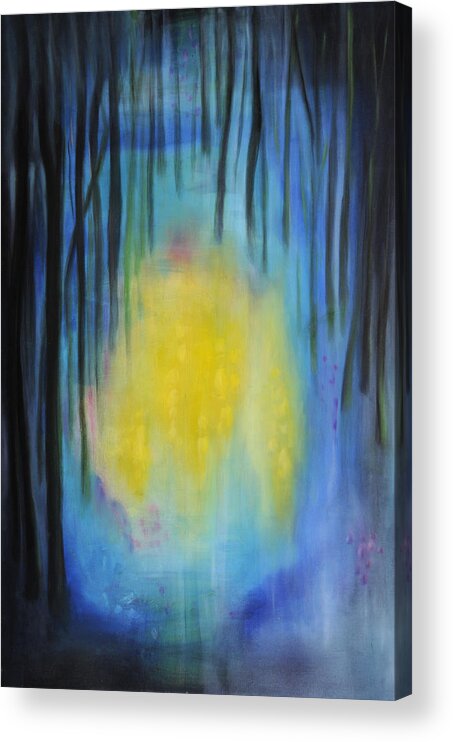 Abstract Oil Painting Acrylic Print featuring the painting Pot of Gold by Barbara Anna Knauf