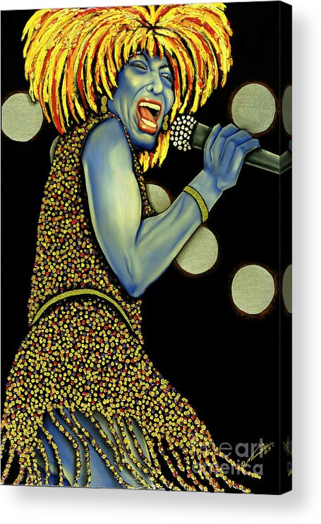 Portrait Acrylic Print featuring the painting private Dancer by Nannette Harris