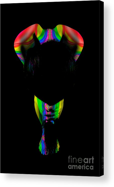 Body Paint Acrylic Print featuring the photograph Projected Body Paint 2094999B by Rolf Bertram