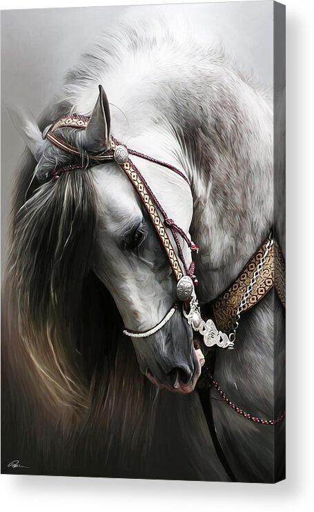 Horse Acrylic Print featuring the digital art Pura Spanish Elegance by Paul Miners