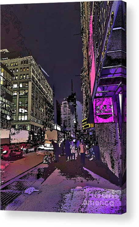 Nyc Acrylic Print featuring the digital art Purple Rain by Scott Evers