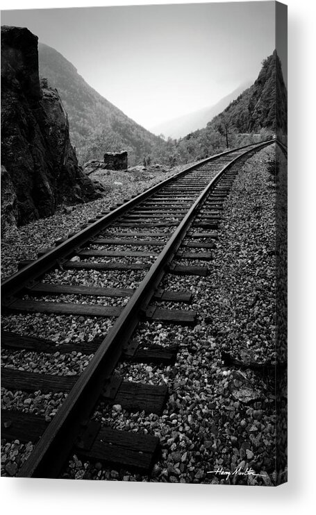 Railroad Acrylic Print featuring the photograph Rails of The Notch by Harry Moulton