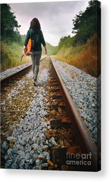 Vertical Acrylic Print featuring the photograph Railway Drifter by Carlos Caetano