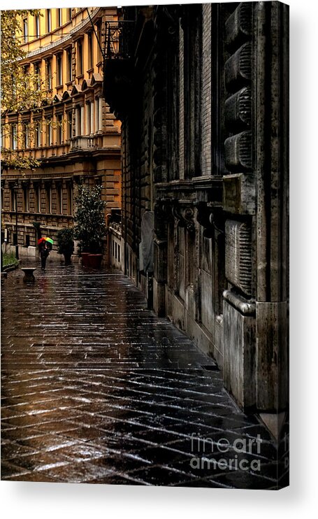 Rome Acrylic Print featuring the photograph rainy afternoon in Rome by HD Connelly