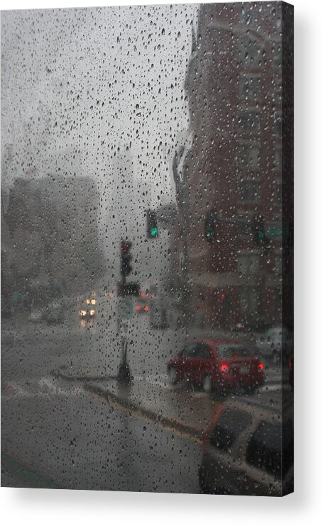 Cityscape Acrylic Print featuring the photograph Rainy Days in Boston by Julie Lueders 