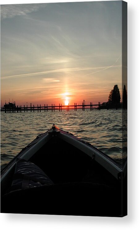 Rappahannock River Acrylic Print featuring the photograph Rapphannock Kayak Sunset by Kent Clizbe