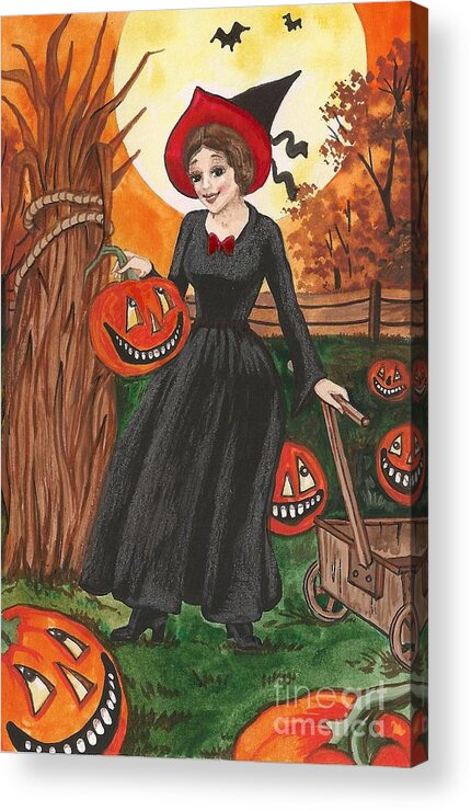 Print Acrylic Print featuring the painting Ready For Halloween by Margaryta Yermolayeva